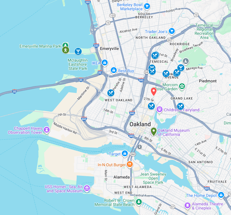Oakland Map - Click to view interactive map